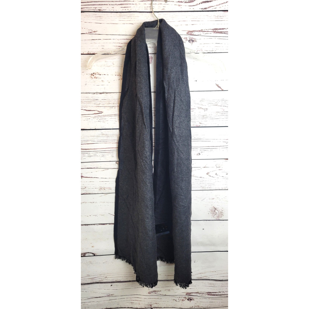 NWT Van Heusen Neck Warmer Scarf Black Super Soft Reversible Fringe Size 12"x35"
